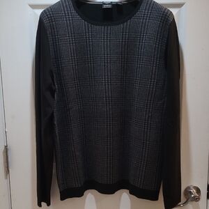 Strellson Black and Gray Patterned Crewneck Sweater